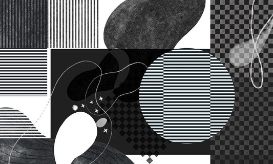 Abstract Black & White Shapes Wall Murals