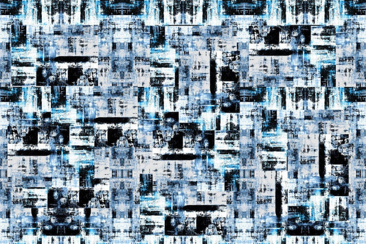 Black & Blue Squares Wall Murals