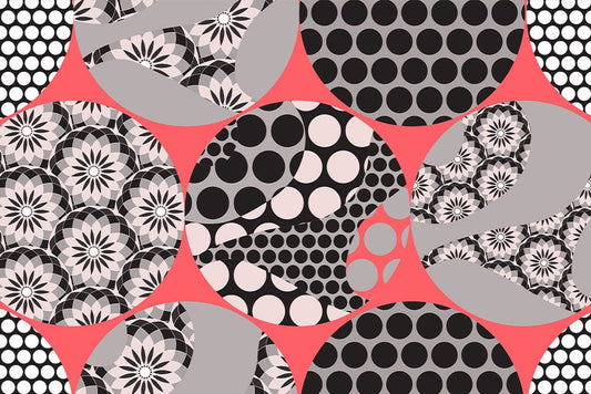 Black & Pink Kaleidoscope Wall Murals