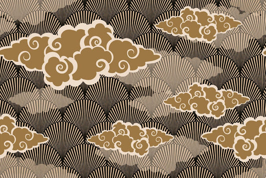 Brown Auspicious Clouds Wall Murals