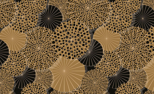 Brown Dots Umbrella Wall Murals