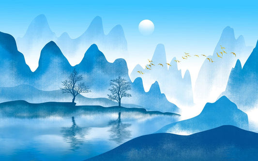 Blue Mountain Lake Wall Murals
