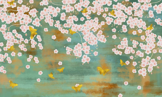 Butterfly on Blossom Wall Murals