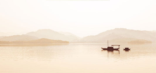 Boat on Lake Wall Murals