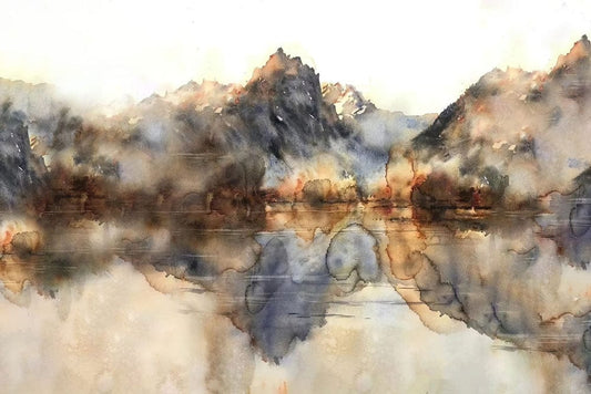 Abstract Watercolor Mountain Wall Murals