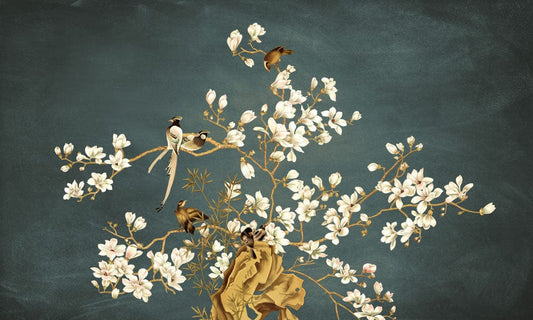 Birds on Branch Wall Murals