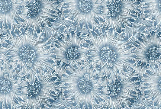 Blue Daisy Wall Murals
