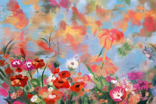 Brilliant Paint Flowers Wall Murals