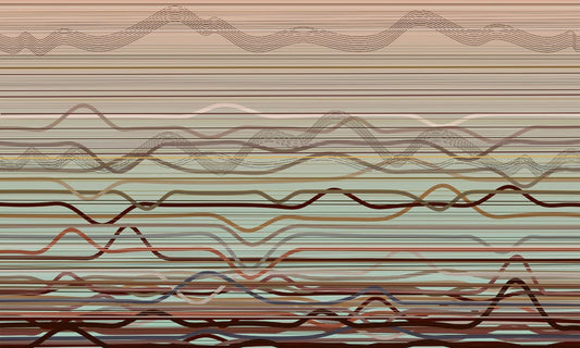 Ombre Wave Lines Wall Murals
