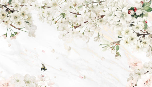 Pure Pear Blossoms Wall Murals