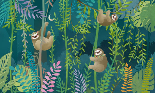 Sloth on Vines Wall Murals