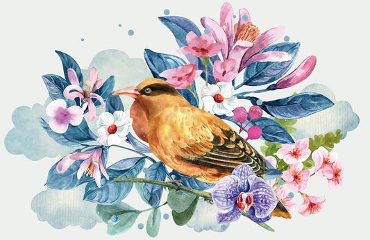 Bird in Flower Wall Murals