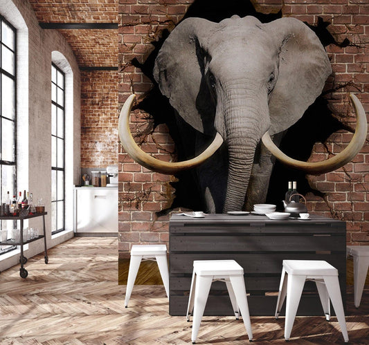 3D Elephant Wall Murals