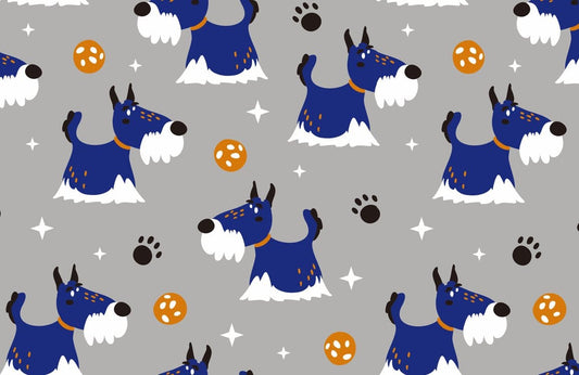 Dog and Paw Prints Wall Murals