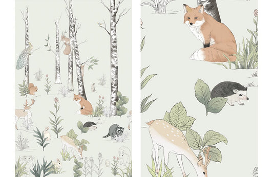 Animals in Forest Wall Murals