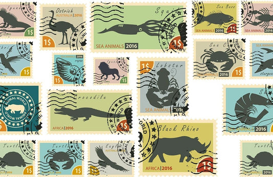 Animals Stamp Wall Murals