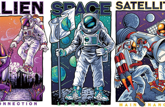 Astronaut and Alien Wall Murals