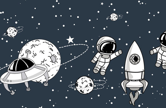 Astronaut and Aliens Wall Murals