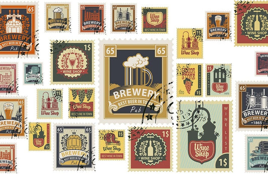 Beer Cups Stamp Wall Murals