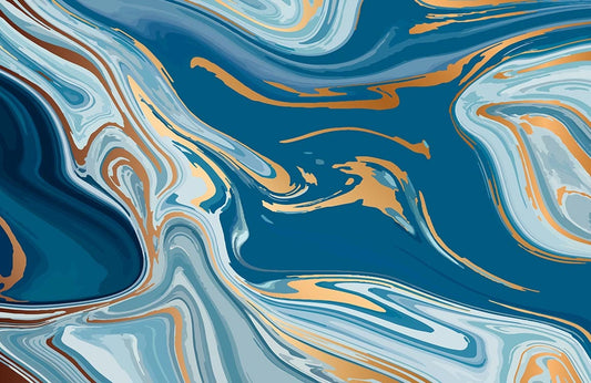 Blue Abstract Marble Wall Murals
