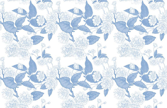 Blue Floral Wall Murals