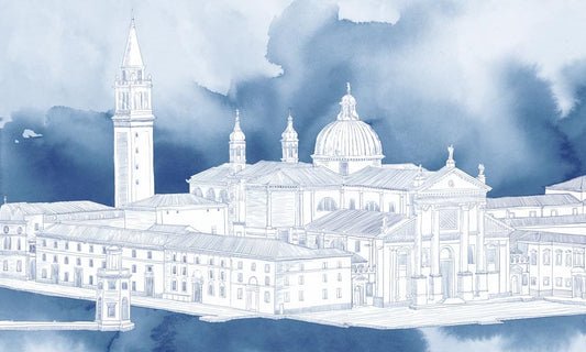 Blue Sketch Palace Wall Murals