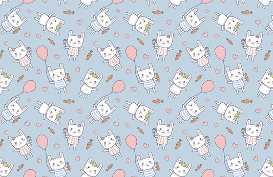 Bunny & Ballons Wall Murals
