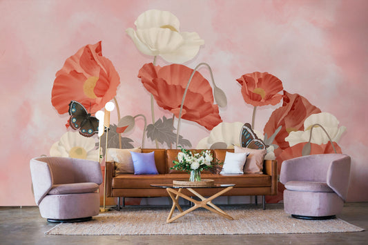 Butterfly Floral Wall Murals