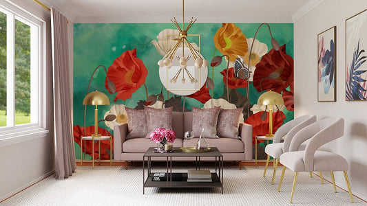 Butterfly on Flowers Wall Murals