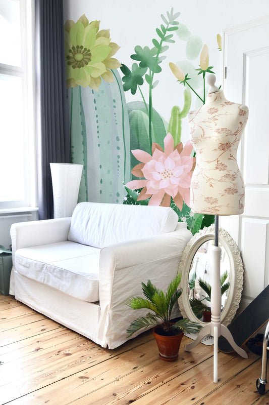 Cactus & Flower II Wall Murals