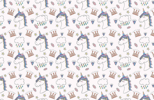 Cartoon Unicorns Wall Murals