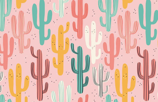 Colorful Cactus Wall Murals