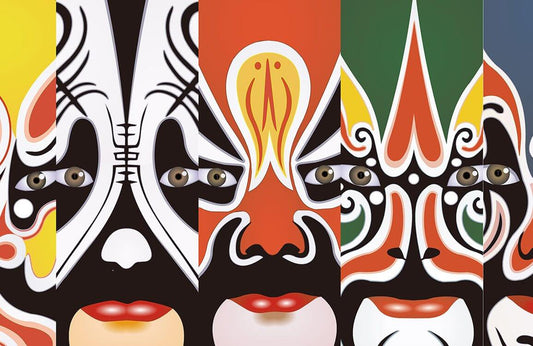 Chinese Opera Mask Wall Murals