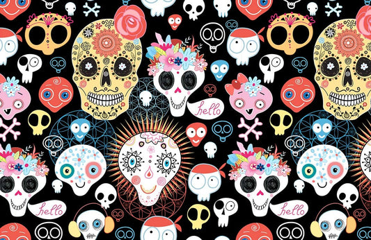 Colourful Skeleton Wall Murals