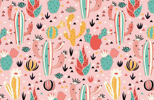Colourful Cactus Wall Murals