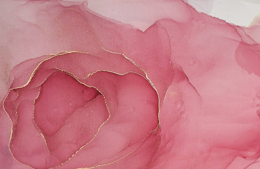 Pinky Red Marble Watercolor Wall Murals