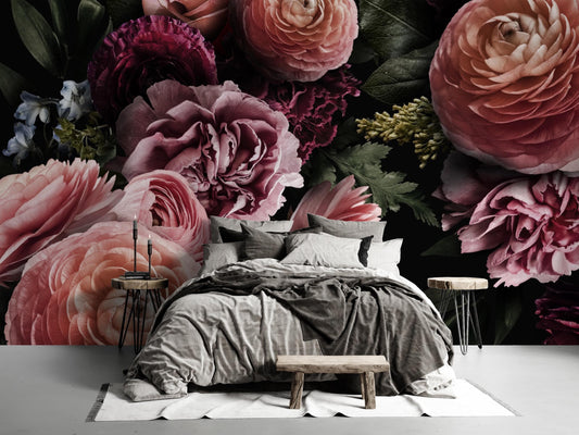 Dark Flower Bouquet Wall Murals