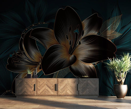 Dark Lily Wall Murals