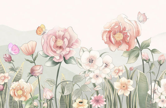 Field Flowers Wall Murals