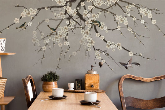 Ink Painting Branches Wall Murals
