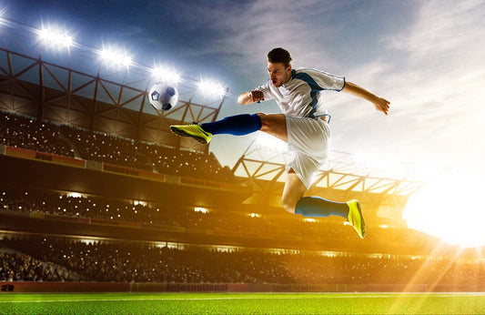 Jumping Soccer Player Wall Murals