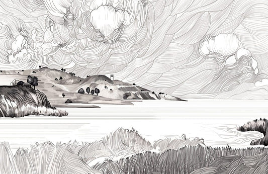Lake Storm Wall Murals
