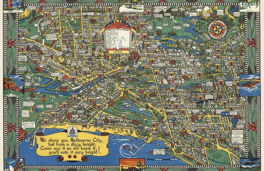 Melbourne Old Map Wall Murals