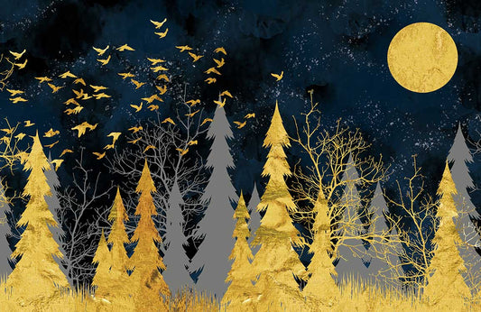 Golden Forest Wall Murals