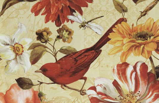 Painted Bird Floral Wall Murals