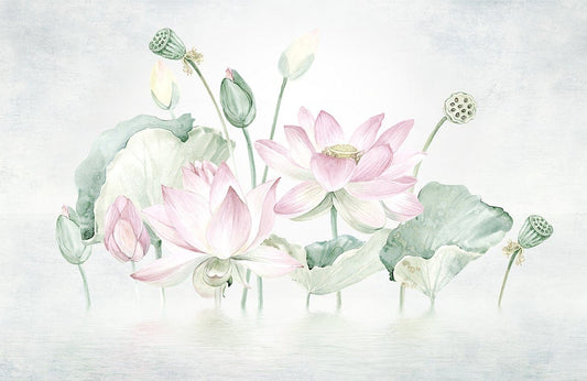 Pastel Lotus Wall Murals