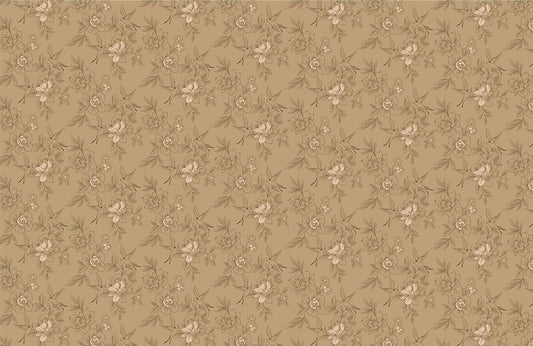 Brown Repeat Flowers Wall Murals