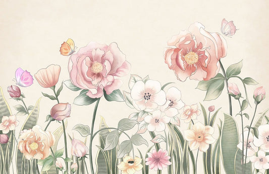 Scandinavian Bouquet Wall Murals