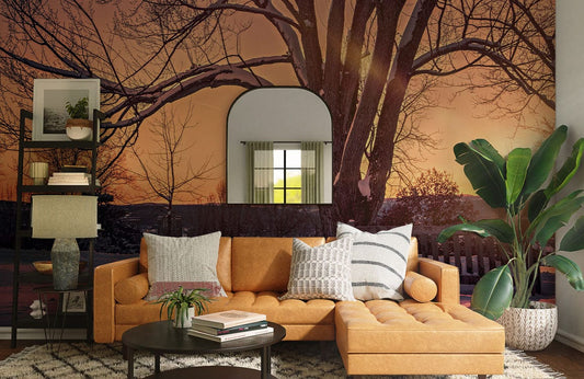 Snow Forest Sunshine Wall Murals