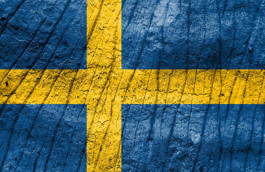 Wooden Swedish Flag Wall Murals